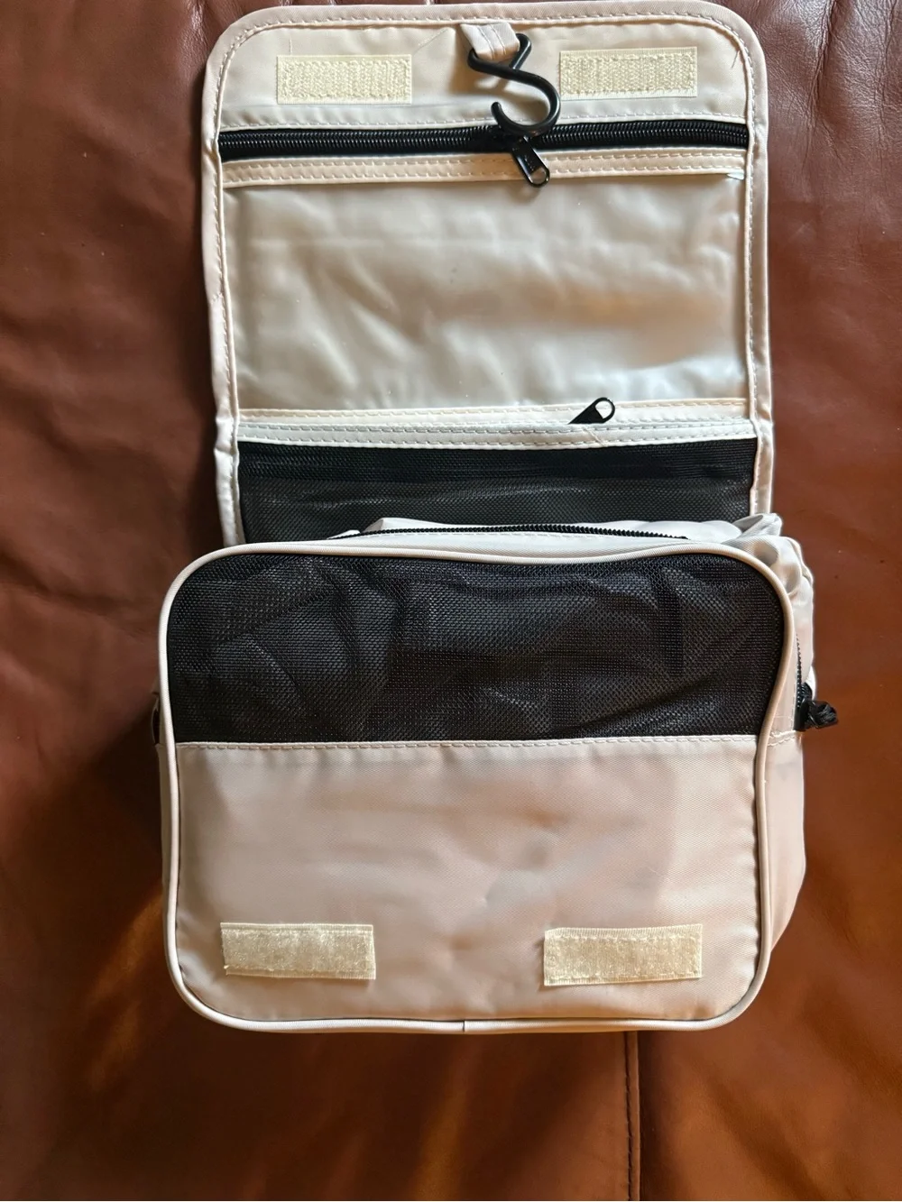 Cream Packing Cubes Travel Organizer Set with Gray Accents